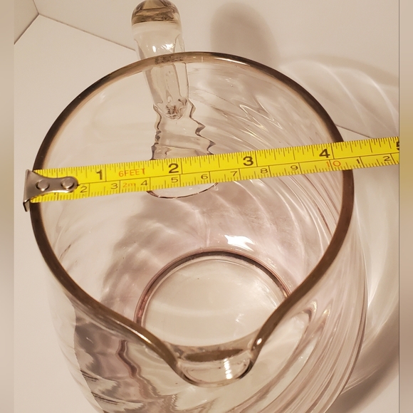 RIDGE PINK SWIRLED GLASS PITCHER vintage - Picture 4 of 7